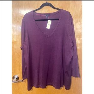 Deep purple 18/20 Lane Bryant V-neck top NWT